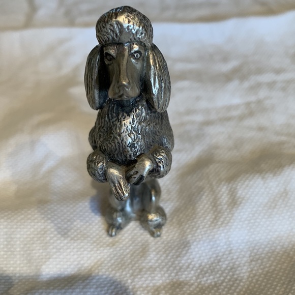 3 Poodle ornaments. Very old. Black handmade ceramic and heavy metal silver dog. - Picture 12 of 13